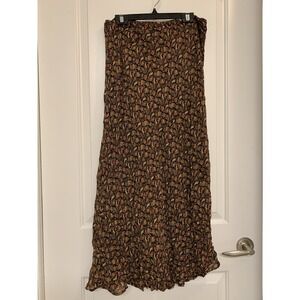 Vintage 90s April Cornell Rayon Maxi Skirt Paisley Dark Floral Cottagecore Boho